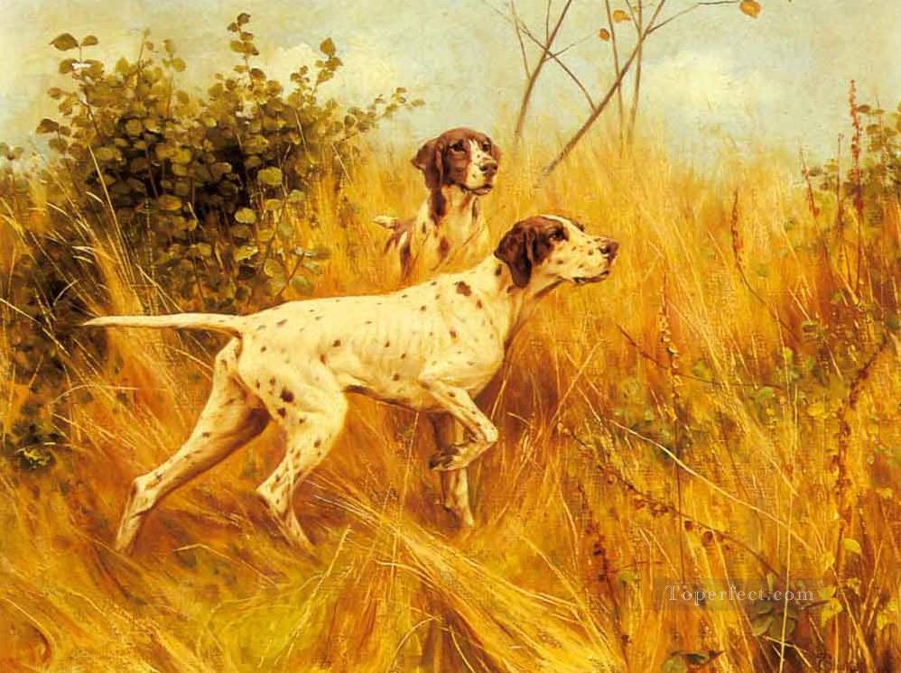 am194D13 animaux chiens Peintures à l'huile